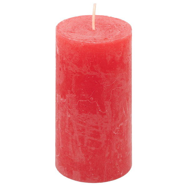ŚWIECE STOŁOWE CZERWONE RUSTYKALNE 16SZT 5x10 CM ŚWIECZKI WALCOWE KOLUMNOWE