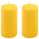 ŚWIECE STOŁOWE ŻÓŁTE 2 SZT 15,5x7,5 CM ŚWIECZKI TRADYCYJNE KOLUMNOWE