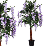 SZTUCZNE DRZEWO GLICYNIA FIOLETOWA 120 CM KWIAT