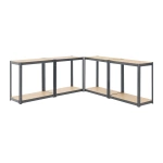 3x ZESTAW REGAŁ METALOWY MAGAZYNOWY 160x80x40 PIWNICA WARSZTAT GARAŻ SZARY
