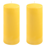 ŚWIECE STOŁOWE ŻÓŁTE 2 SZT 25x10 CM ŚWIECZKI WALCOWE TRADYCYJNE KOLUMNOWE