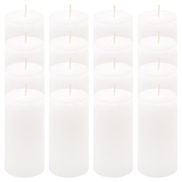 ŚWIECE STOŁOWE BIAŁE RUSTYKALNE 16 SZT 5x10 CM ŚWIECZKI WALCOWE KOLUMNOWE