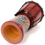 BĘBEN DJEMBE 30 CM Z KOZIEJ SKÓRY MAHOŃ AFRYKAŃSKI INSTRUMENT ZÓŁW