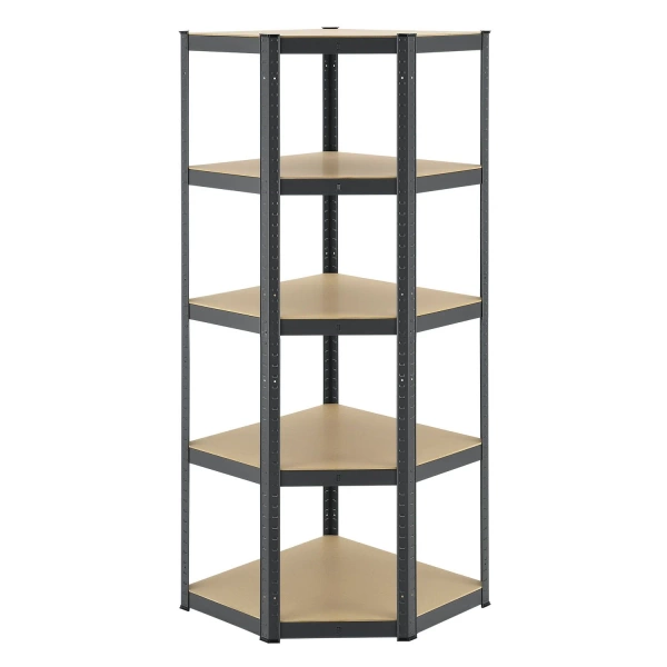 REGAŁ NAROŻNY MAGAZYNOWY METALOWY 180x70x70 CM 875KG PÓŁKI PIWNICA SZARY