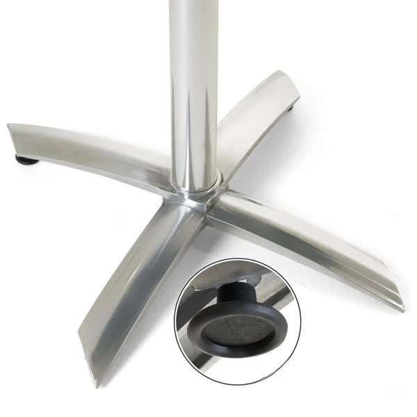 SKŁADANY STÓŁ BISTRO OKRĄGŁY 60CM SREBRNY NA OGRÓD TARAS BALKON ALUMINIUM