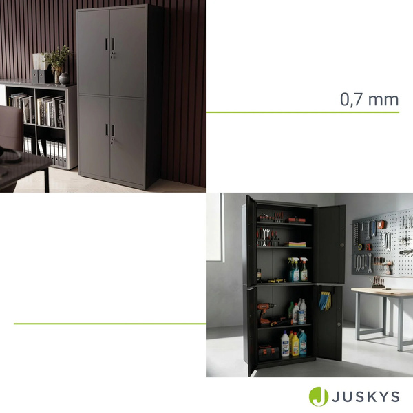 SZAFA METALOWA BIUROWA NA DOKUMENTY AKTA KLUCZ WARSZTATOWA DO GARAŻU CZARNA