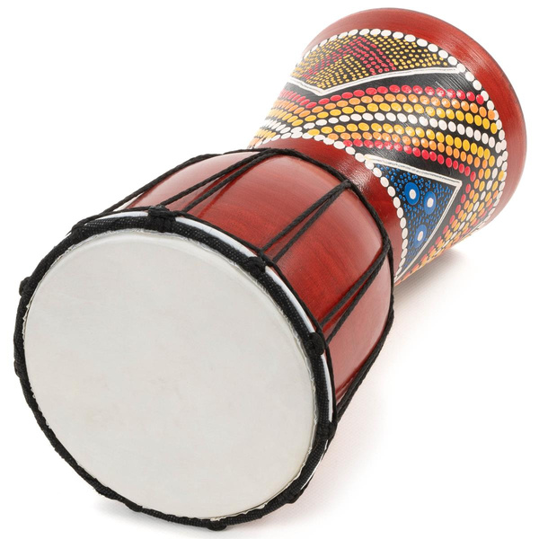BĘBEN DJEMBE 30 CM Z KOZIEJ SKÓRY MAHOŃ AFRYKAŃSKI INSTRUMENT BONGO
