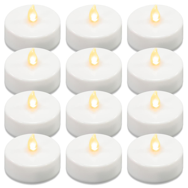 12x ŚWIECZKI PODGRZEWACZ LED BIAŁE BEZPŁOMIENIOWE TEALIGHT NA BATERIE+TIMER