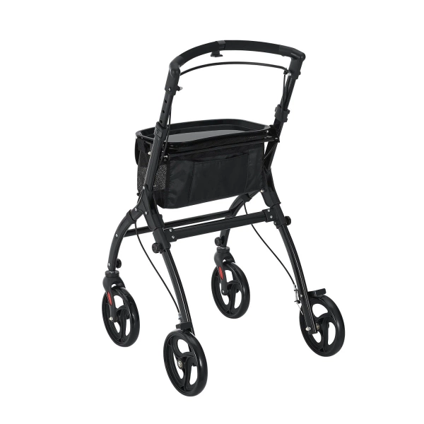 CZARNY ROLLATOR BALKONIK NA KÓŁKACH REHABILITACYJNY CHODZIK