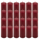 ŚWIECE STOŁOWE BORDOWE 24SZT 10x5CM DEKORACYJNE ŚWIECZKI WALCOWE TRADYCYJNE