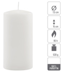 ŚWIECE STOŁOWE BIAŁE 2 SZT 15,5x7,5CM ŚWIECZKI WALCOWE TRADYCYJNE KOLUMNOWE