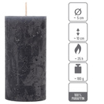 ŚWIECE STOŁOWE ANTRACYTOWE 16 SZT 5x10 CM ŚWIECZKI WALCOWE KOLUMNOWE