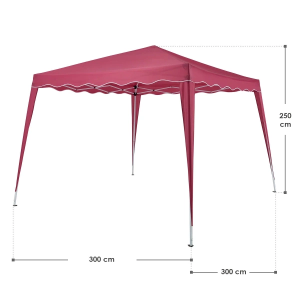 CZERWONY PAWILON OGRODOWY 3X3 NAMIOT IMPREZOWY HANDLOWY EKSPRESOWY STELAŻ