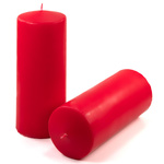 ŚWIECE STOŁOWE CZERWONE 4 SZT 25x10 CM ŚWIECZKI WALCOWE TRADYCYJNE KOLUMNOWE