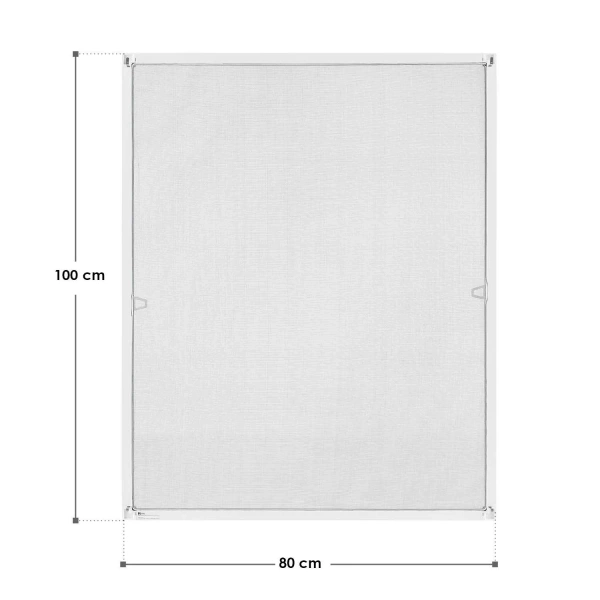 MOSKITIERA OKIENNA 80x100 CM DO OKNA ALUMINIOWA RAMA SIATKA NA OWADY BIAŁA