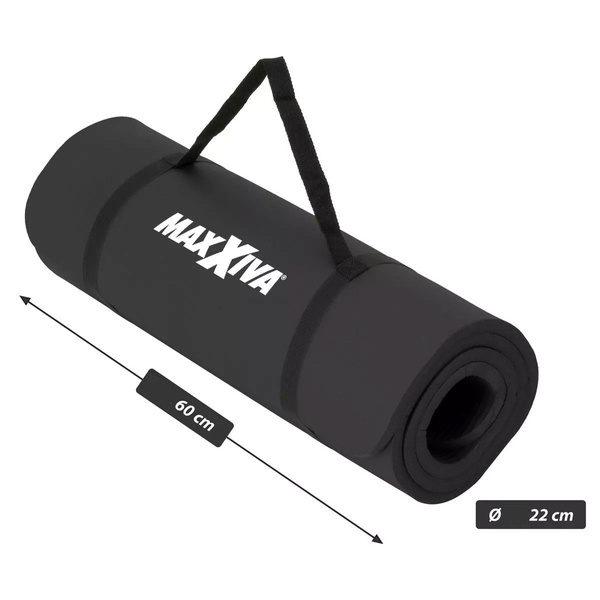 MAXXIVA CZARNA MATA PIANKOWA 190x60x1,5cm DO ĆWICZEŃ / JOGI / FITNESS