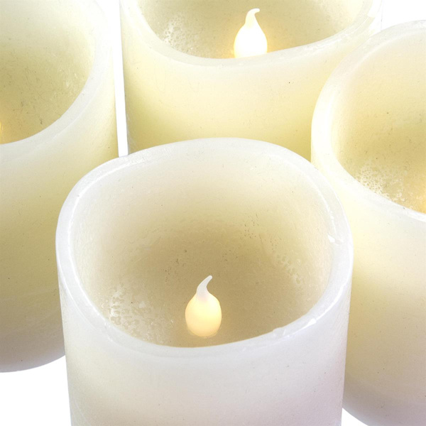 4x ŚWIECE LED Z PRAWDZIWEGO WOSKU ŚWIECZKI BEZPŁOMIENIOWE NA BATERIE +PILOT