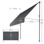 MARKIZA 300x120 CM ROZPOROWA BALKONOWA TELESKOPOWA TARASOWA ROLETA ANTRACYT