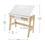 BIURKO DZIECIĘCE REGULOWANE Z SZUFLADAMI STOLIK DO NAUKI STÓŁ KREŚLARSKI
