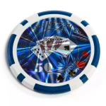 50x ŻETONY LASEROWE 12G WARTOŚĆ 50 DO POKERA RDZEŃ METAL CHIPS OCEAN BLUE