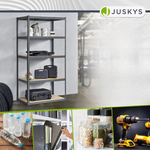 REGAŁ MAGAZYNOWY 200x100x60 CM 875KG METALOWY PÓŁKI GARAŻ WARSZTAT SZARY