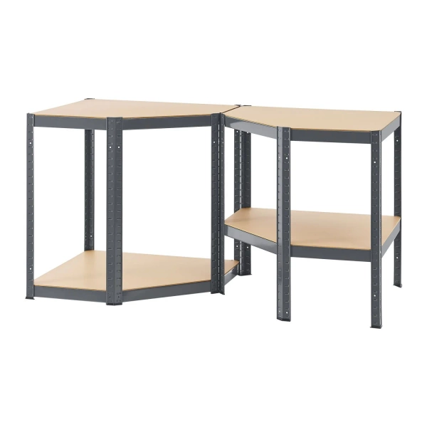 3x ZESTAW REGAŁ METALOWY MAGAZYNOWY 160x80x40 PIWNICA WARSZTAT GARAŻ SZARY