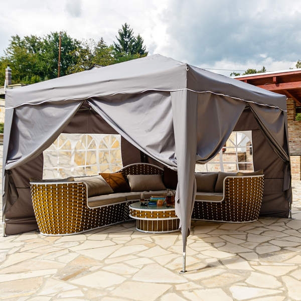 EKSPRESOWY SZARY PAWILON OGRODOWY 3x3 M + 4 ŚCIANY
