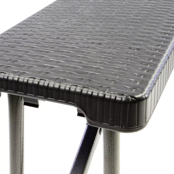 2x ŁAWKA SKŁADANA180 CM BANKIETOWA CAMPINGOWA CZARNA STYL RATTAN DO 200 KG