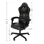FOTEL GAMINGOWY BIUROWY KUBEŁKOWY ERGO DLA GRACZA OBROTOWY HYPERSEAT CZARNY