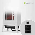 KOMINEK ELEKTRYCZNY 2000W BIAŁY ELEKTROKOMINEK Z EFEKTEM PŁOMIENIA 2 TRYBY