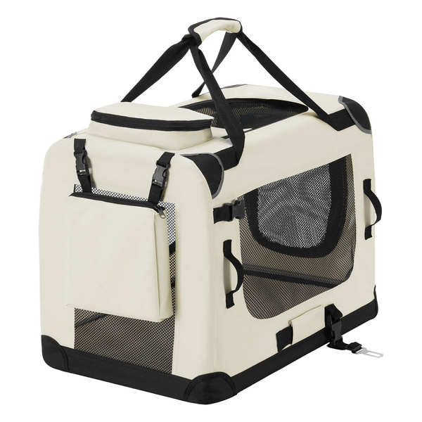 BEŻOWA TORBA TRANSPORTOWA SKŁADANA KOJEC DLA PSA KOTA TRANSPORTER M