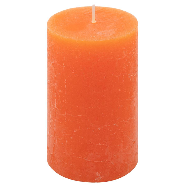 ŚWIECE STOŁOWE POMARAŃCZOWE RUSTYKALNE 12SZT 6,8x11,5 CM ŚWIECZKI KOLUMNOWE