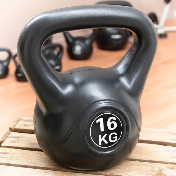 KETTLEBELL MAXXIVA 16 KG CZARNY OBCIĄŻENIE HANTLA KOMPOZYTOWA KULA