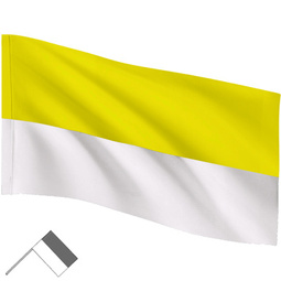 FLAGA PAPIESKA 112x70 CM RELIGIJNA KOŚCIELNA Z TUNELEM NA KIJ DRZEWIEC