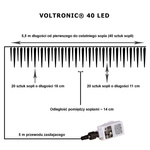 LAMPKI ŚWIĄTECZNE SOPLE 40 DIOD OZDOBA ŚWIĄTECZNA + PILOT