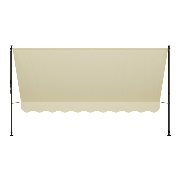 MARKIZA 350x120 CM ROZPOROWA BALKONOWA TELESKOPOWA TARASOWA ROLETA BEŻOWA