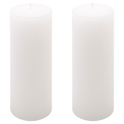 ŚWIECE STOŁOWE BIAŁE RUSTYKALNE 2 SZT 7,5x20 CM ŚWIECZKI WALCOWE KOLUMNOWE
