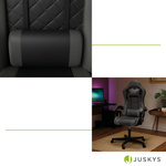 FOTEL GAMINGOWY BIUROWY KUBEŁKOWY GRACZA OBROTOWY HYPERSEAT CZARNY SZARY