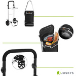 WÓZEK 3w1 NA ZAKUPY ZAKUPOWY 56 L TORBA NA KÓŁKACH SKŁADANY LEKKI CZARNY