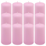 ŚWIECE STOŁOWE RÓŻOWE 12x 11,5x6 CM ŚWIECZKI WALCOWE TRADYCYJNE KOLUMNOWE