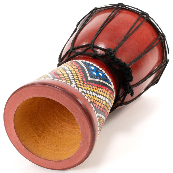 BĘBEN DJEMBE 30 CM Z KOZIEJ SKÓRY MAHOŃ AFRYKAŃSKI INSTRUMENT BONGO
