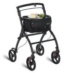 CZARNY ROLLATOR BALKONIK NA KÓŁKACH REHABILITACYJNY CHODZIK