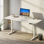 BIURKO ELEKTRYCZNE 140x60 REGULOWANE BIAŁE Z REGULACJĄ WYSOKOŚCI I PAMIĘCIĄ