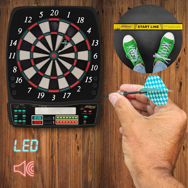 DART TABLICA ELEKTRONICZNA TARCZA DO DARTA GRY W RZUTKI 12x LOTKI BULL V1