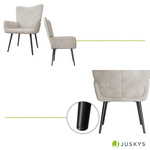 FOTEL USZAK RELAKSACYJNY WYPOCZYNKOWY SKANDYNAWSKI STYL BEŻOWY SZTRUKS