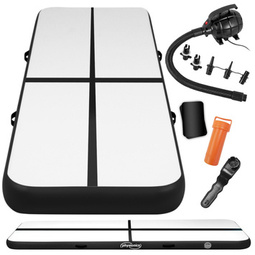 MATA GIMNASTYCZNA TRENINGOWA 800 CM CZARNA POMPOWANA DMUCHANA DO ĆWICZEŃ