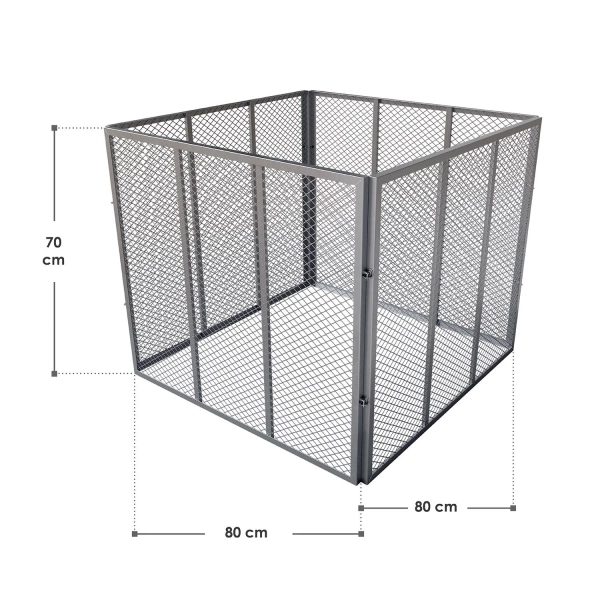 METALOWY KOMPOSTOWNIK OGRODOWY 450L STAL OCYNKOWANA SZYBKI MONTAŻ SREBRNY