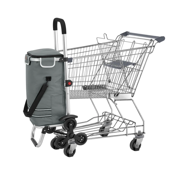 WÓZEK 3w1 NA ZAKUPY ZAKUPOWY NA SCHODY TORBA NA KÓŁKACH SKŁADANY SZARY