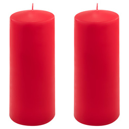 ŚWIECE STOŁOWE CZERWONE 2SZT 20x7,5CM ŚWIECZKI WALCOWE TRADYCYJNE KOLUMNOWE