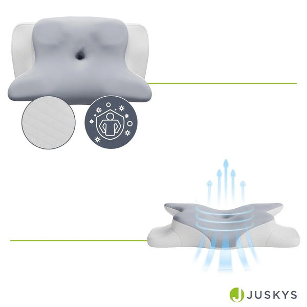 PODUSZKA ORTOPEDYCZNA DO SPANIA POD KARK Z PIANKĄ MEMORY MOTYL WSPOMAGA SEN